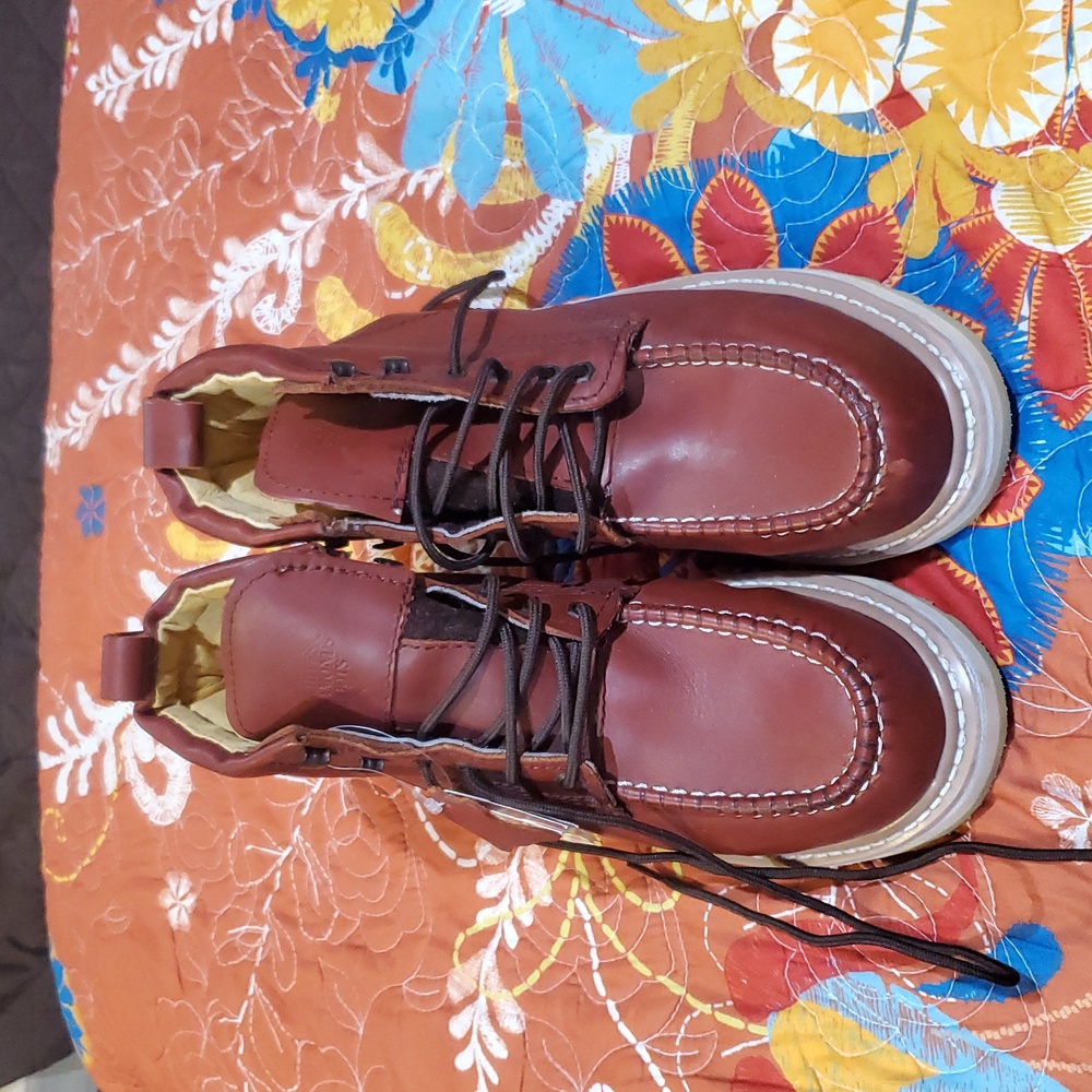 White Diamonds Men’s Work Boots Size 10 Brown Leather Moc Toe Anti-Slip